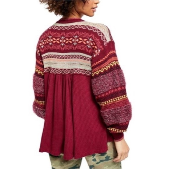 [Free People] Cabin Fever Pomegranate Sweater - Picture 11 of 12